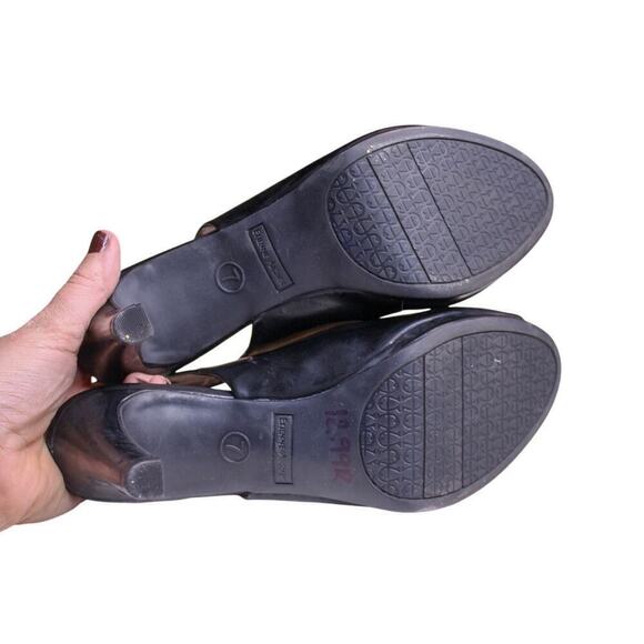 Etienne Aigner Peep Toe Sling Back High Heel Pumps Platform Black 7 - Picture 5 of 5